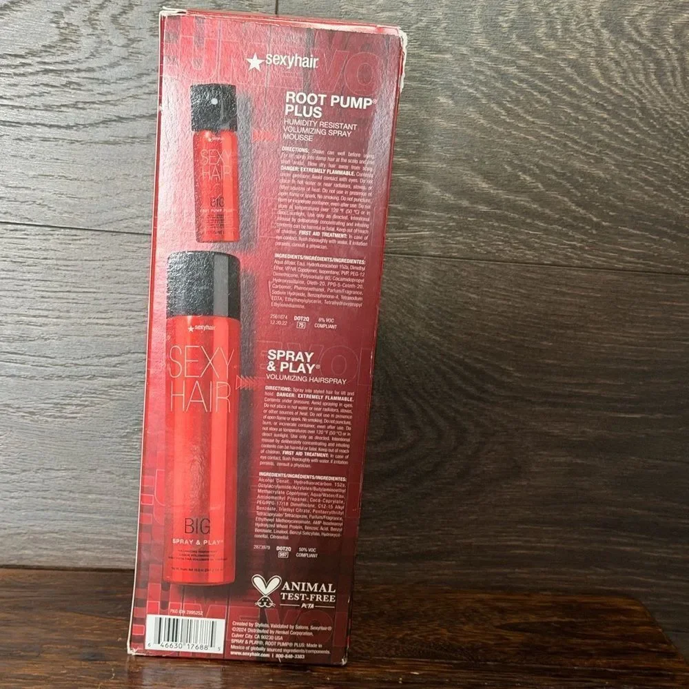 Sexy Hair Big Spray & Play + Root Pump + Bliss Blowout Brush Bundle. New!